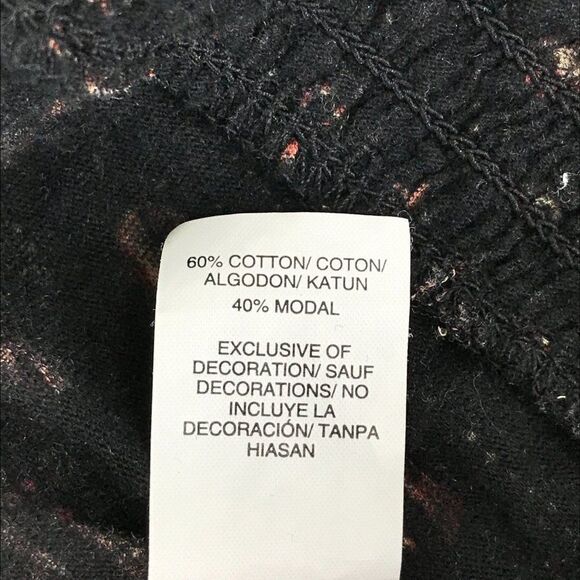 Lucky Brand Circle Diamond Smocked Blouse Women's Size Small Stretch Knit Boho - Picture 10 of 11